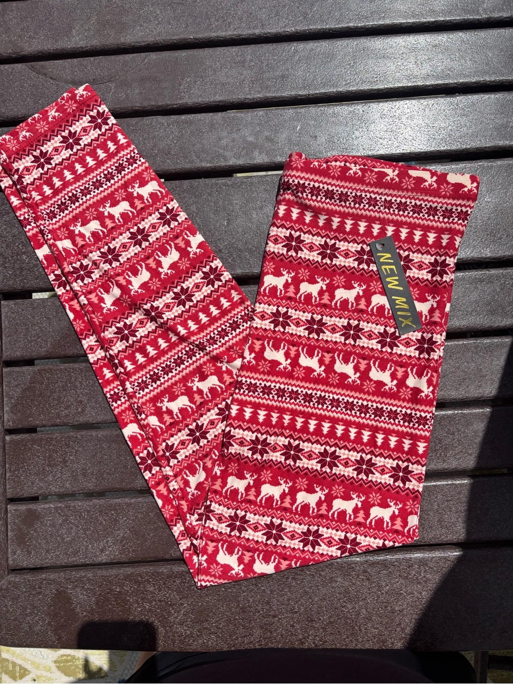 New Mix Red Holiday Reindeer Leggings